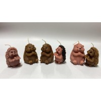 Lumanare din ceara de albine/palmier/soia, model ARICI, 40-70g