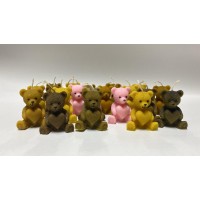 Lumanare din ceara de albine/palmier/soia, model URSULET 45g