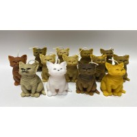 Lumanare din ceara de albine/palmier/soia, model PISICUTA 85g