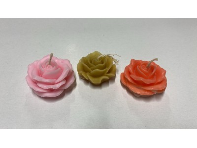 Lumanare din ceara de albine/palmier/soia, model FLORI, 15-25g