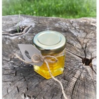 Marturii nunta, borcan hexagonal cu fagure si miere, 47 ml